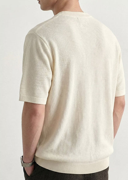 Polo de corte descontraído com textura