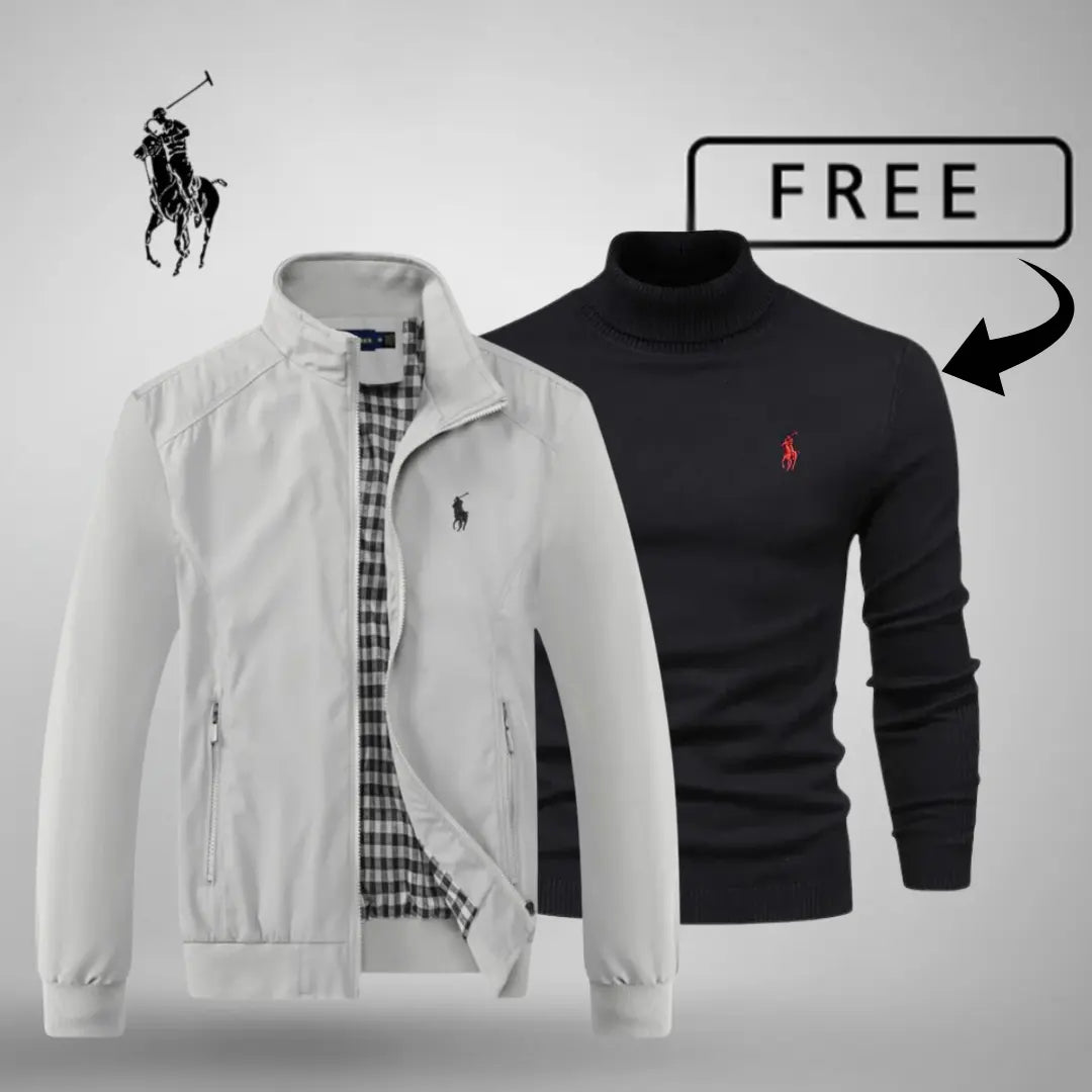 Casual-bomberjakke med lynlås™ Premium + GRATIS jumper eller skjorte (dit valg)