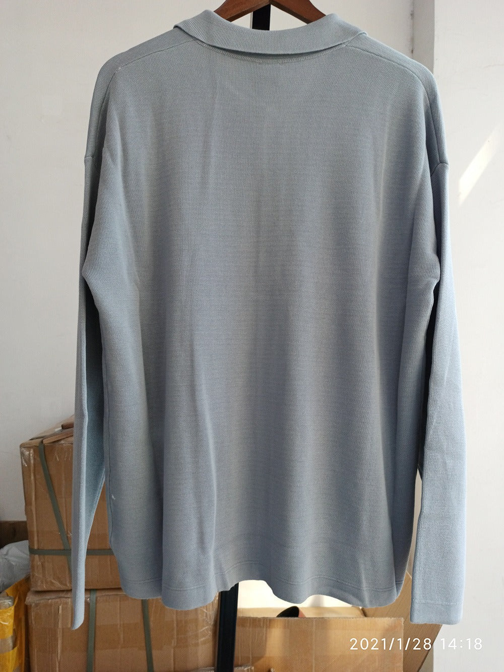 Camisa de malha com botões para homem Galardo