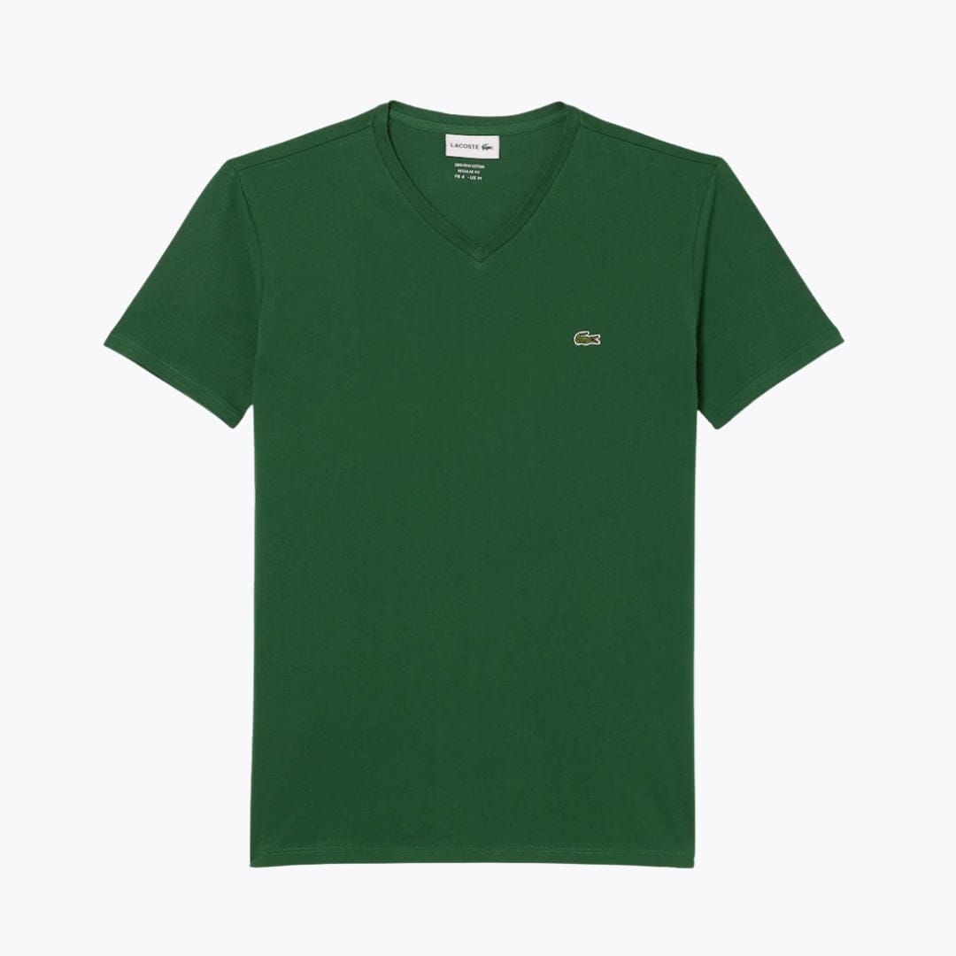 Camiseta de manga corta con cuello en V de algodón Pima ligero LC