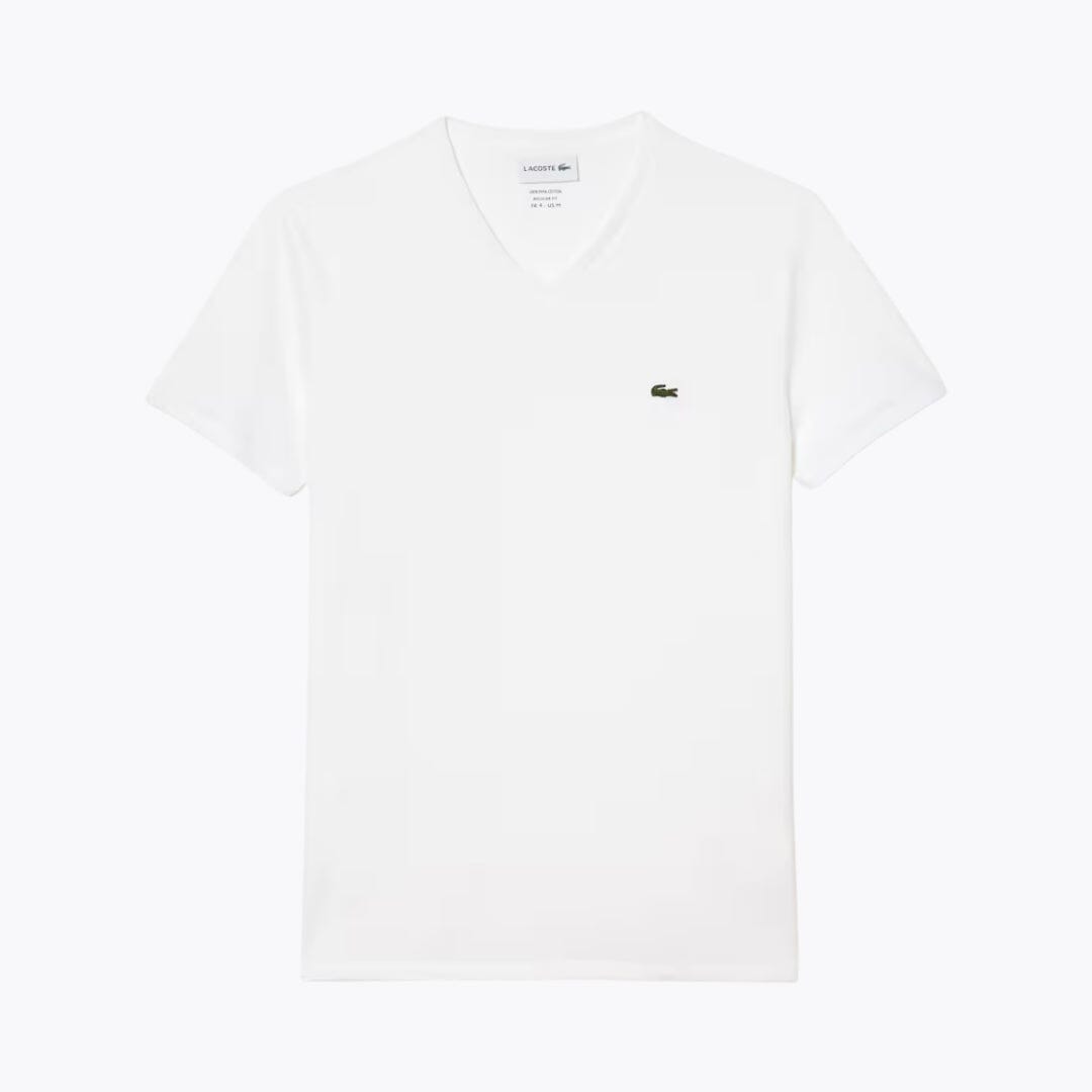 Camiseta de manga corta con cuello en V de algodón Pima ligero LC
