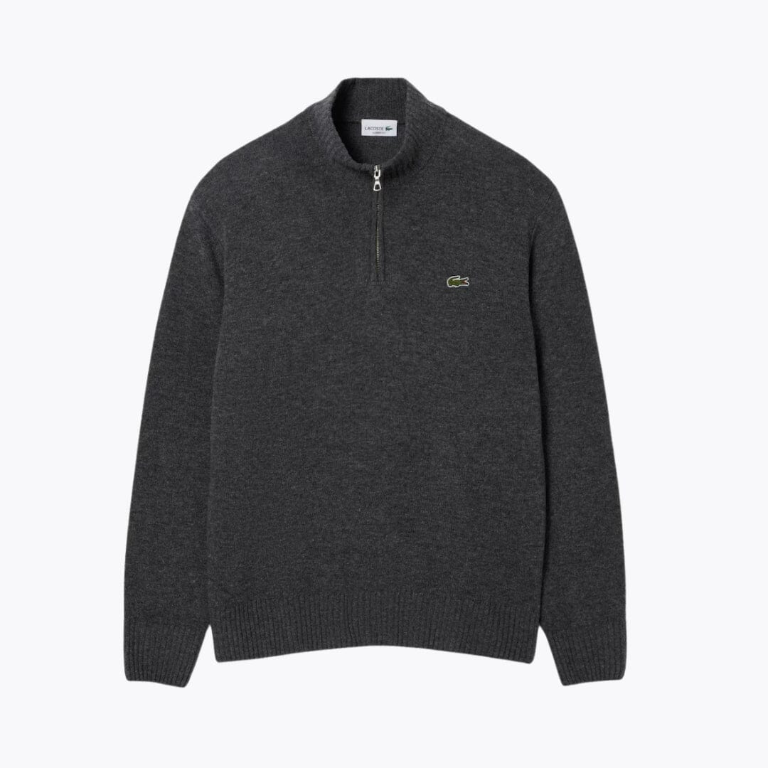 LC Sweater i kartet uld med høj hals og lynlås