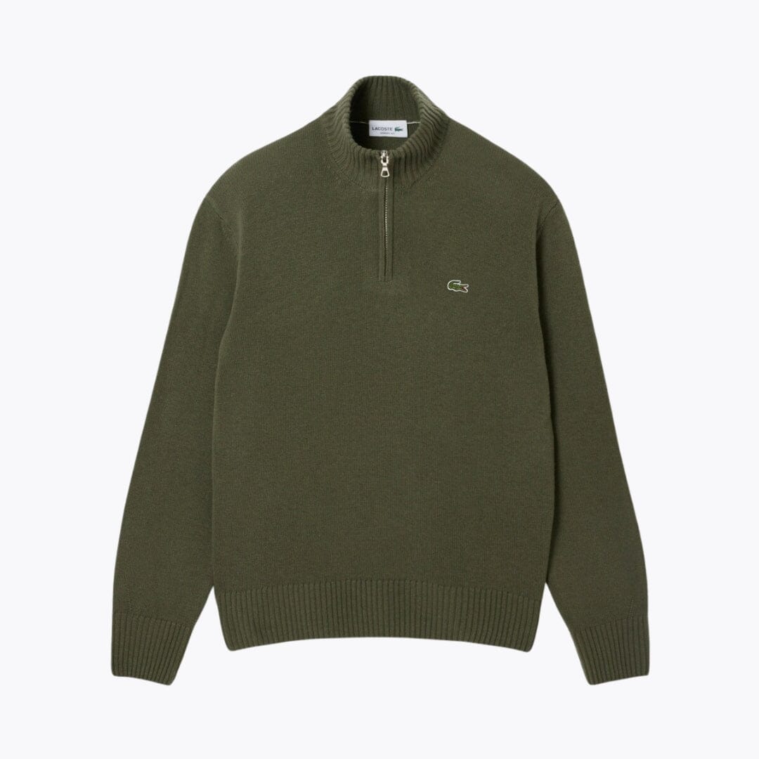 LC Sweater i kartet uld med høj hals og lynlås