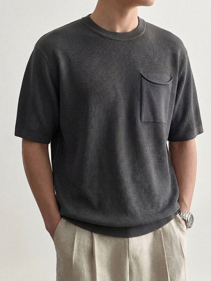 Polo de corte descontraído com textura