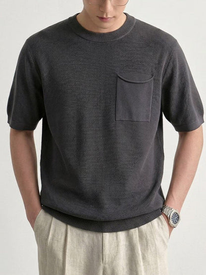 Polo de corte descontraído com textura