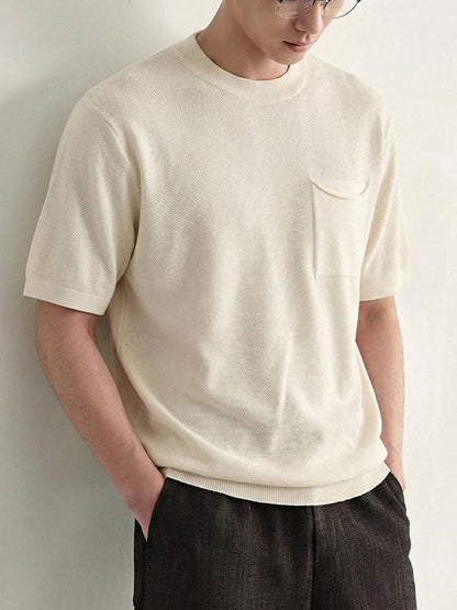 Polo de corte descontraído com textura