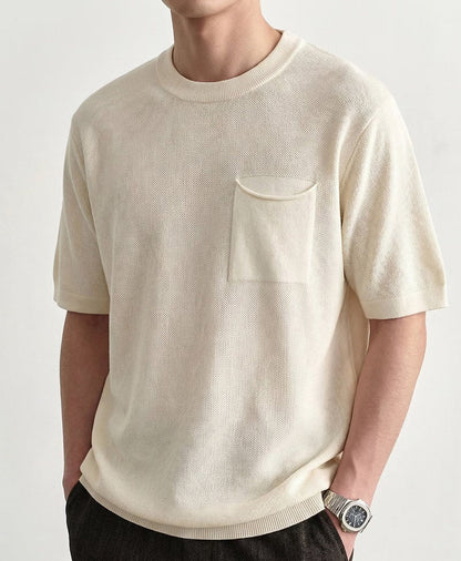 Polo de corte descontraído com textura