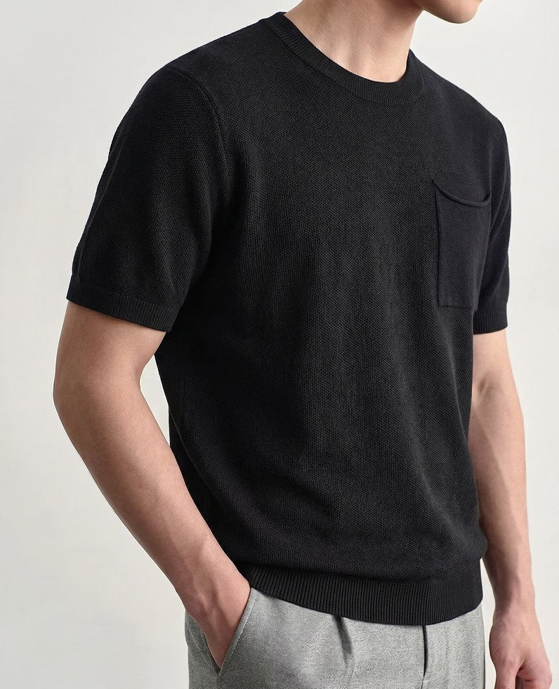 Polo de corte descontraído com textura