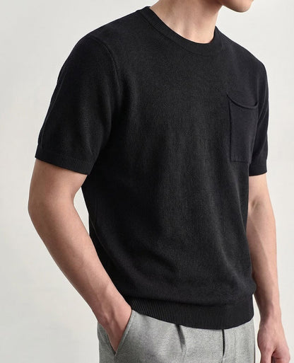 Polo de corte descontraído com textura