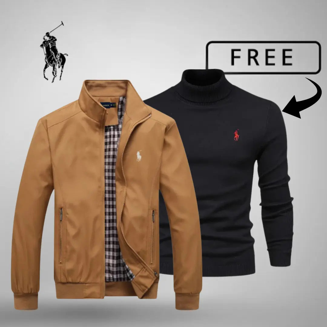 Casual-bomberjakke med lynlås™ Premium + GRATIS jumper eller skjorte (dit valg)