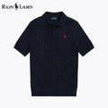 Pull RL en coton à col polo et maille torsadée