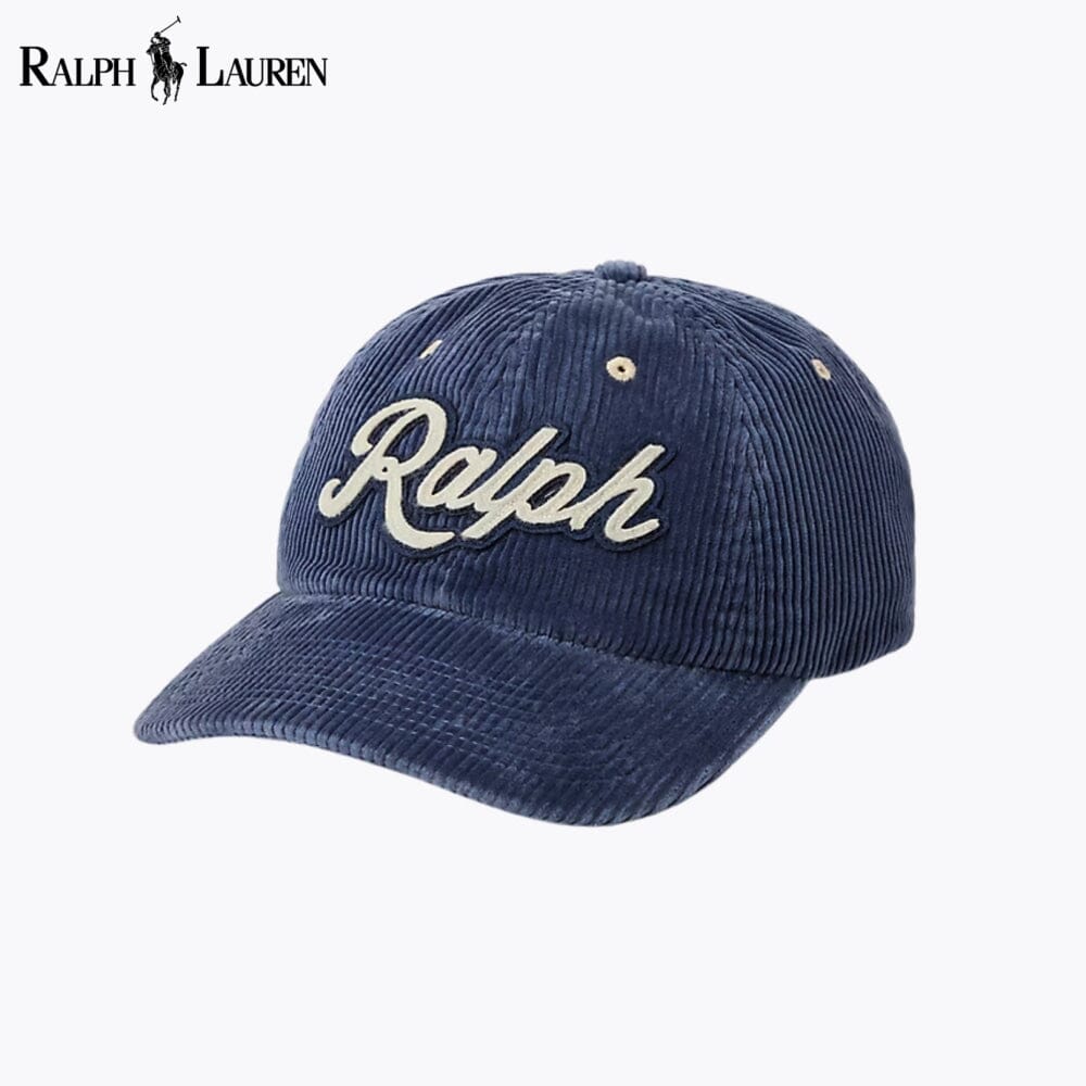 Cappellino RL in velluto a coste con logo