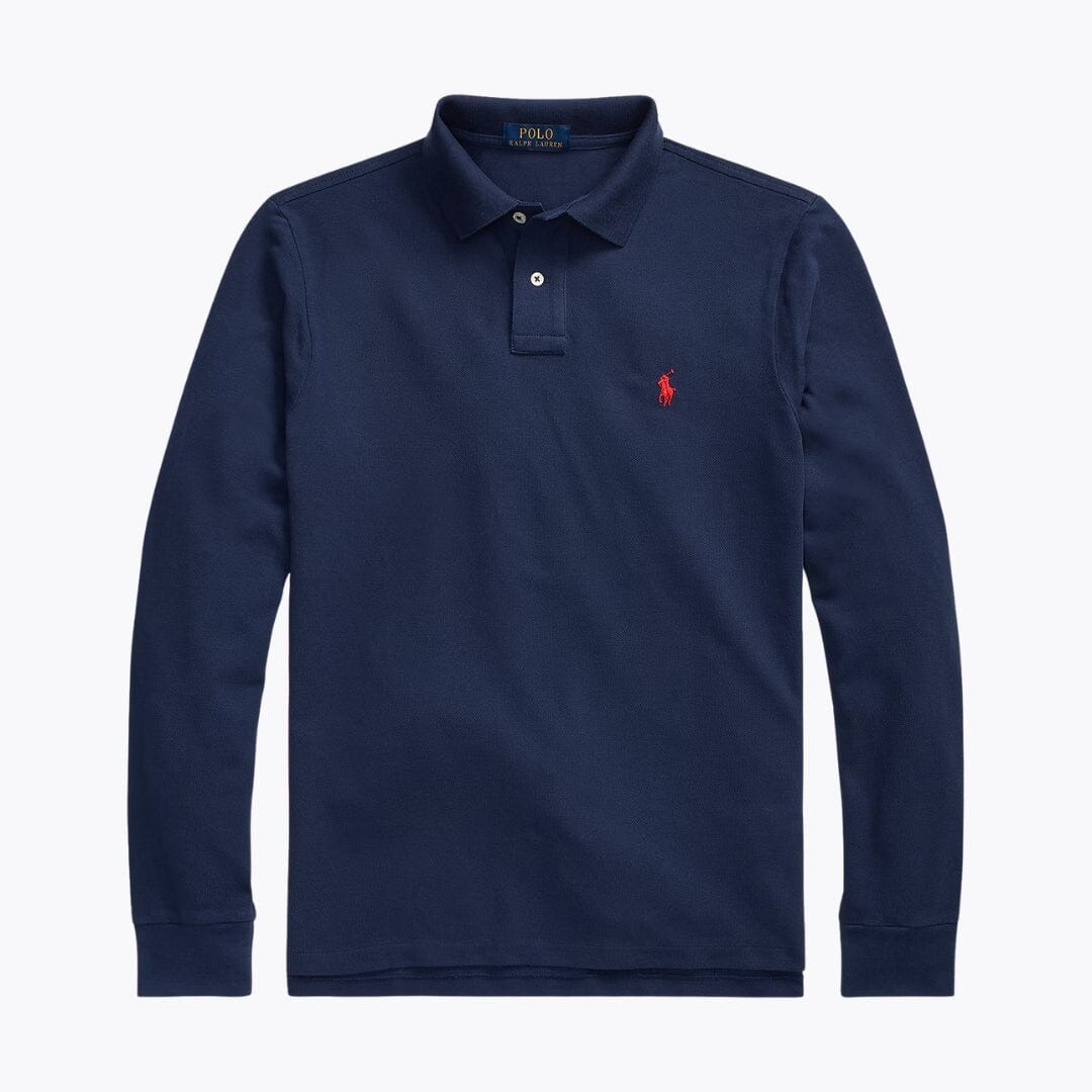 Polo de malla de manga larga RL