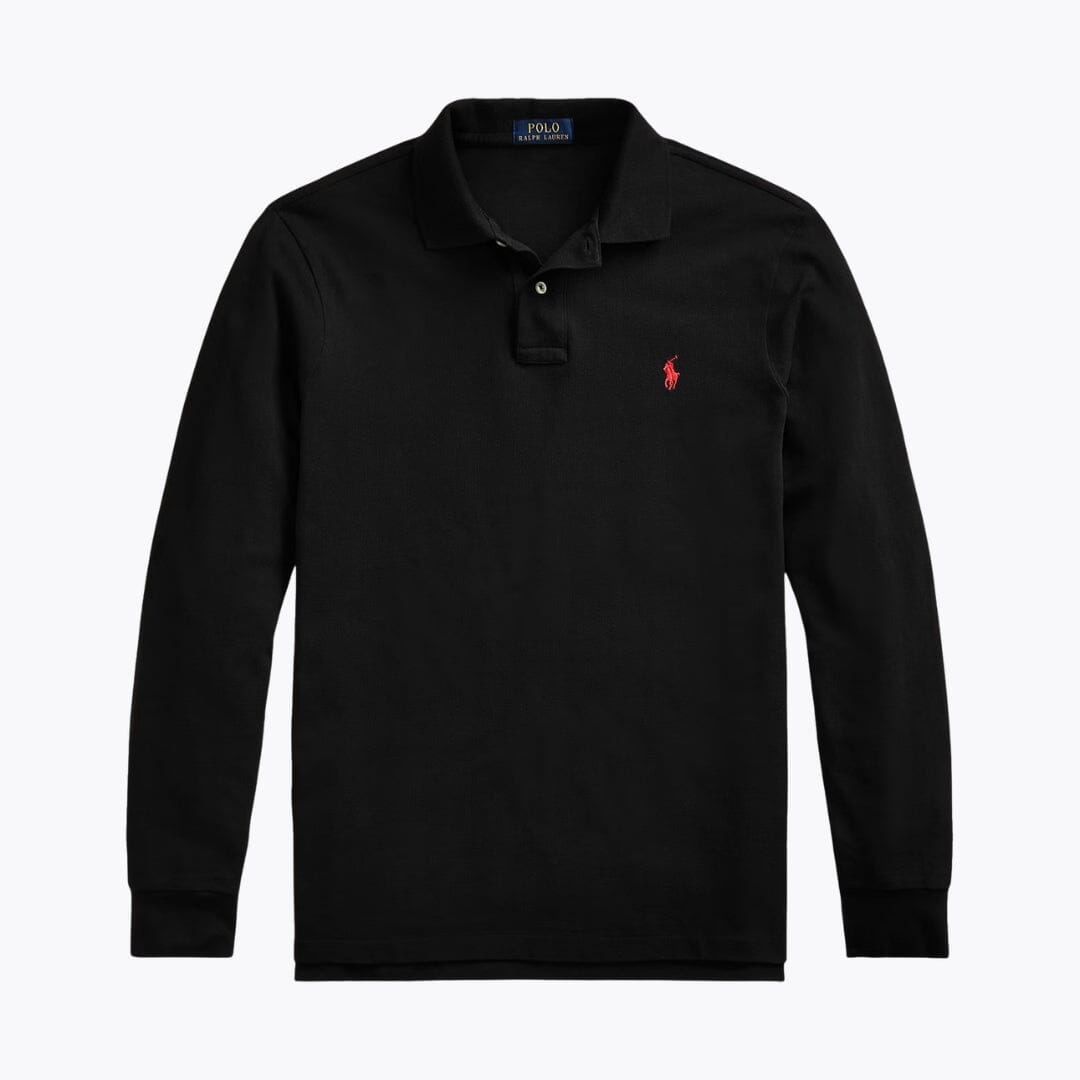 RL langærmet poloshirt i mesh