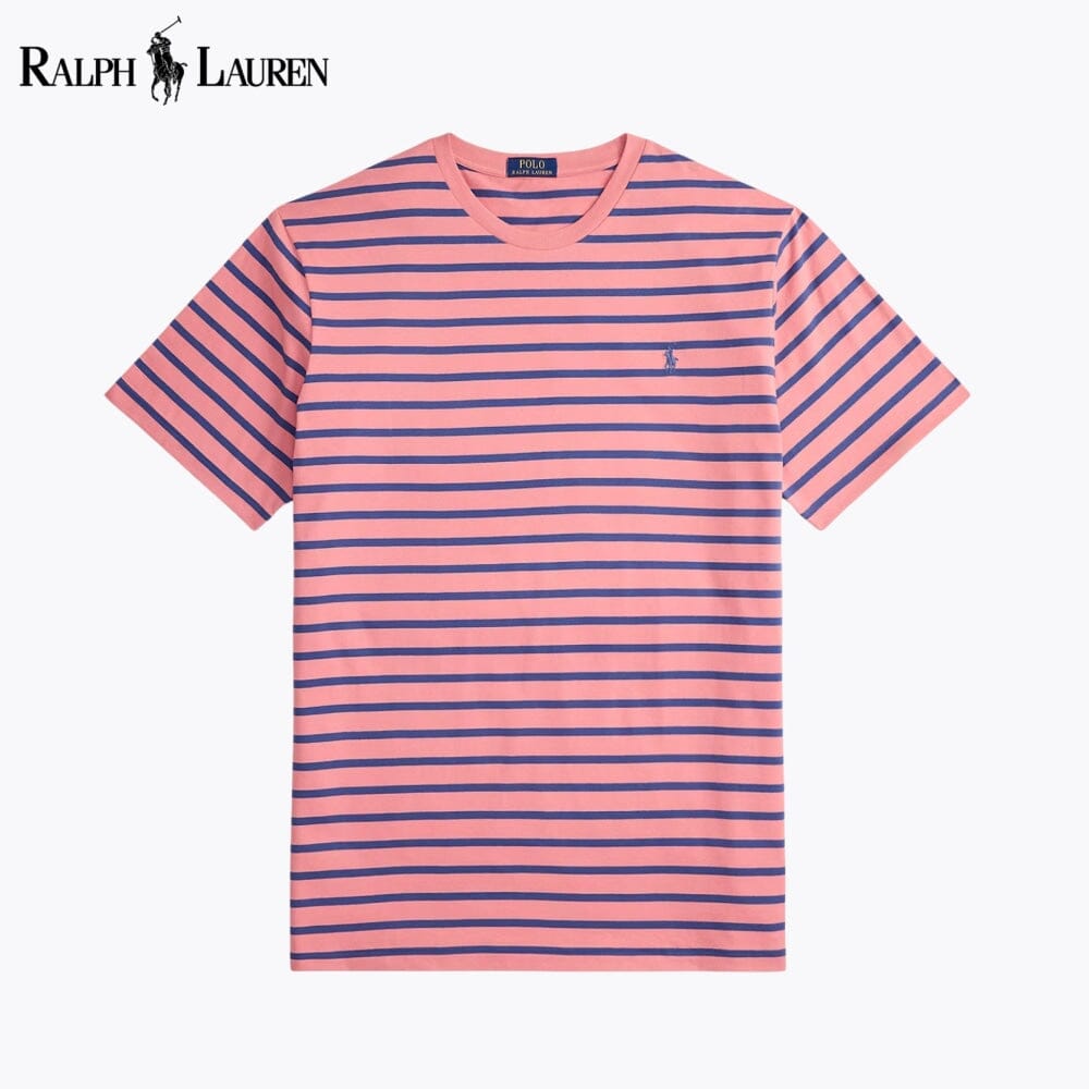 Camiseta de punto de rayas con cuello redondo RL