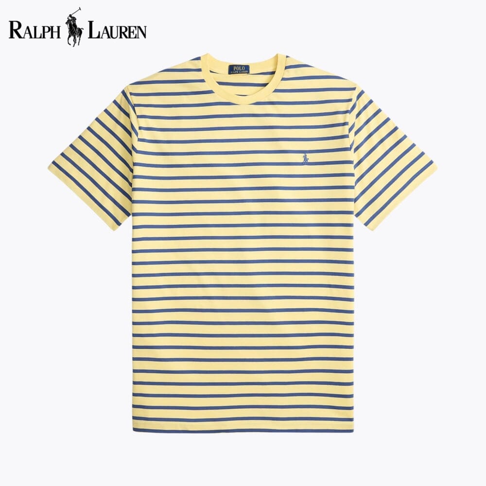 Camiseta de punto de rayas con cuello redondo RL
