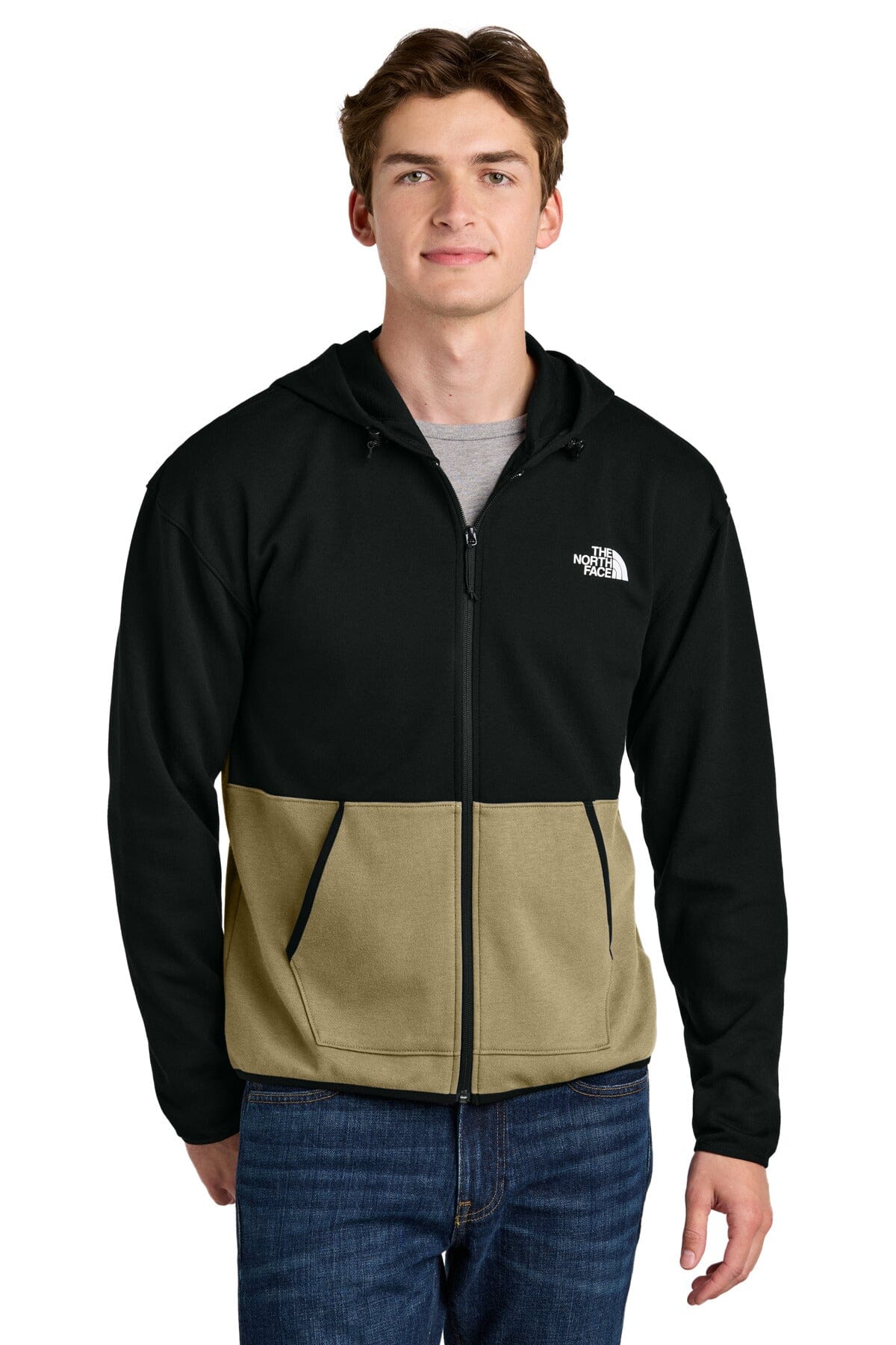 Sudadera con capucha de algodón premium con cremallera completa para hombre de TNF
